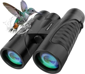 12x42 HD Binoculars for Adults and Kids Night Vision Binoculars Waterproof Binocular with Large View, Easy Focus for Bird Watching, Travel, Adventures, Concert with Carrying Bag