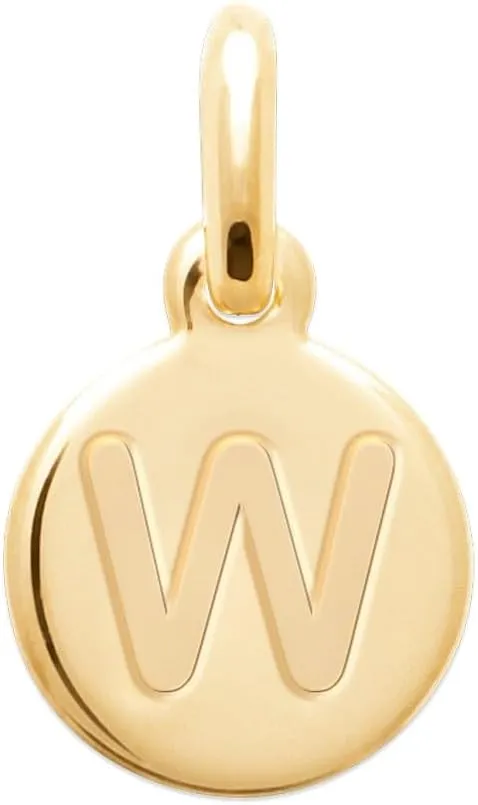 18K Gold Plated A-Z Initial Letter Pendant for Women - 0.4 inch (1 cm) Solid Pendant with Engraved Capital Letter- Alphabet Jewelry