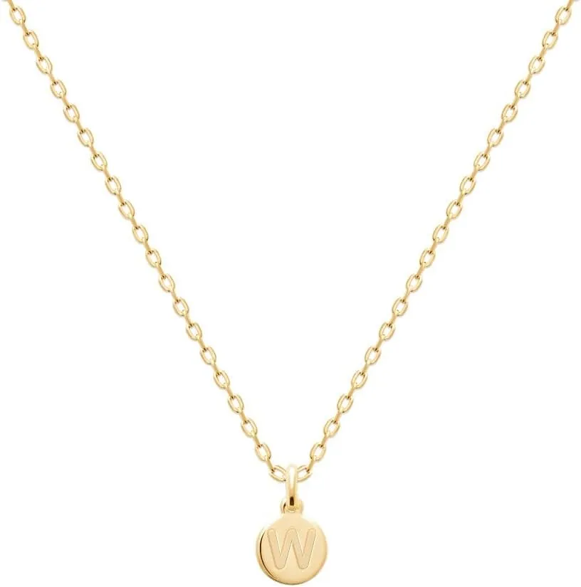18K Gold Plated A-Z Initial Letter Pendant for Women - 0.4 inch (1 cm) Solid Pendant with Engraved Capital Letter- Alphabet Jewelry