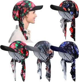 4 Pcs Summer Chemo Headwear for Women Breathable Cancer Hats with Scarf Chemo Baseball Caps Cancer Headwrap Cover Hats Turbines for Patients Women Hair Loss