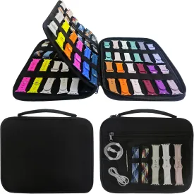 48 Slots Watch Bands Storage Bag, Watch Band Carrying Case Fit for Most Sizes of Watch Straps, Watch Band Holder Organizer,Bag Only (Black)