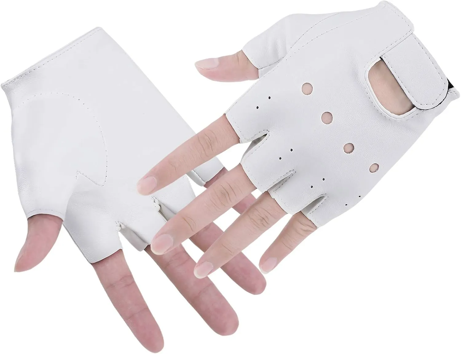 Accmor Kids PU Leather Fingerless Gloves, Kids Cycling Gloves, Outdoor Sports Cosplay Performance Half Finger Gloves for Boys, Girls