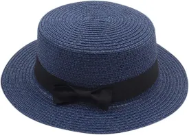 Adults Straw Sun Hat Elegant Retro Fedora Hat with Bowknot Summer Wide Brim Sun Hat Beach Traveling Hats