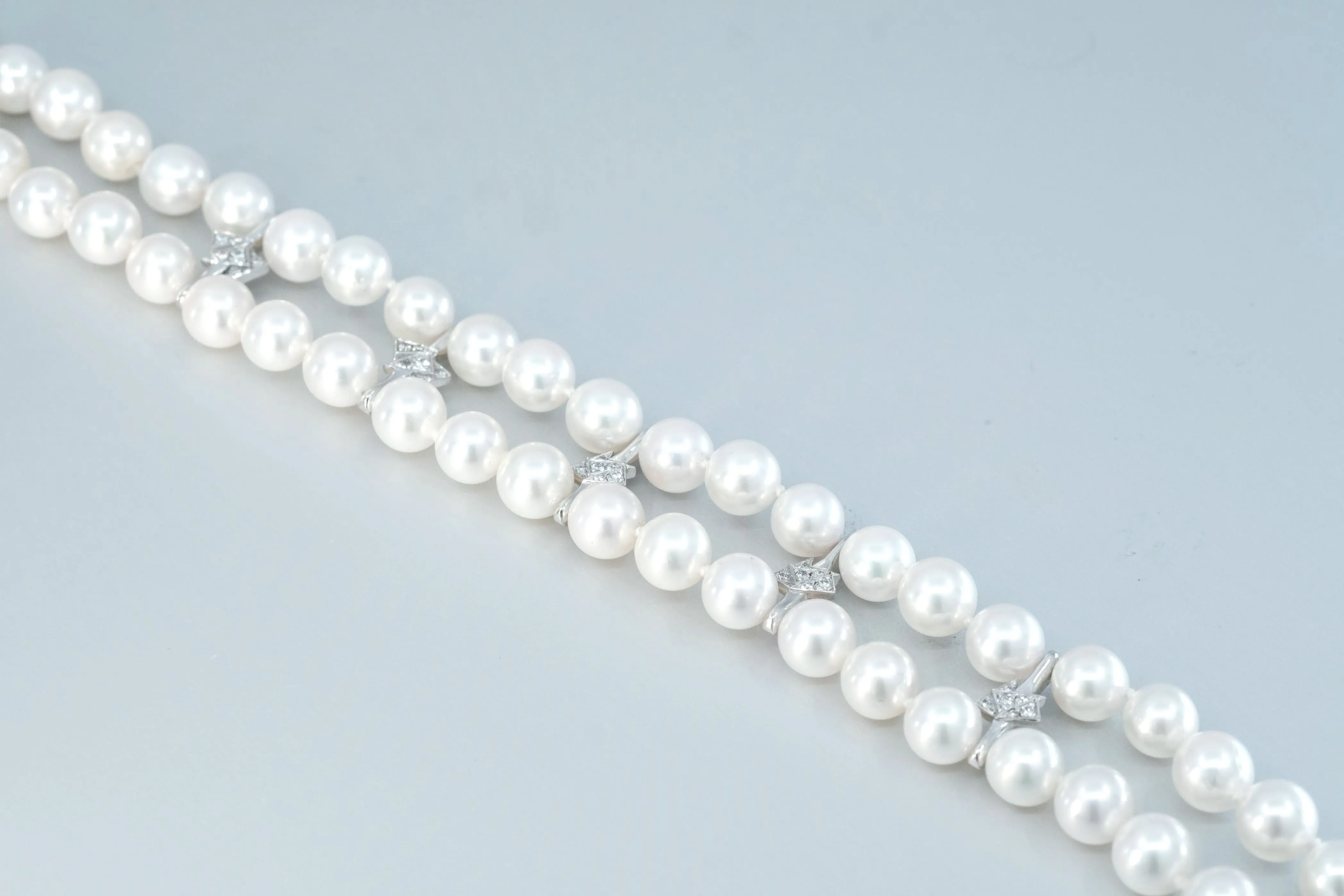 'Apus' Double Row Akoya Pearl Bracelet