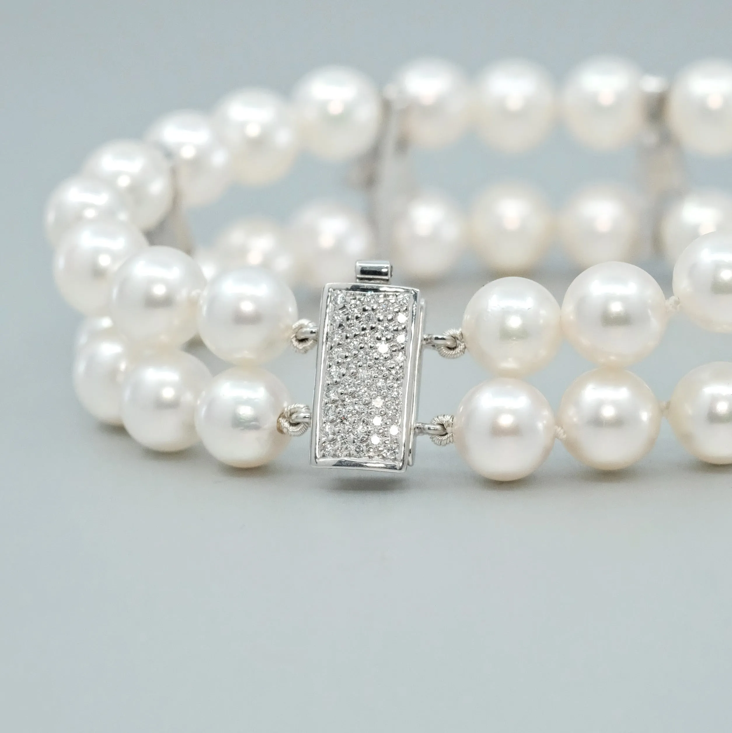 'Apus' Double Row Akoya Pearl Bracelet