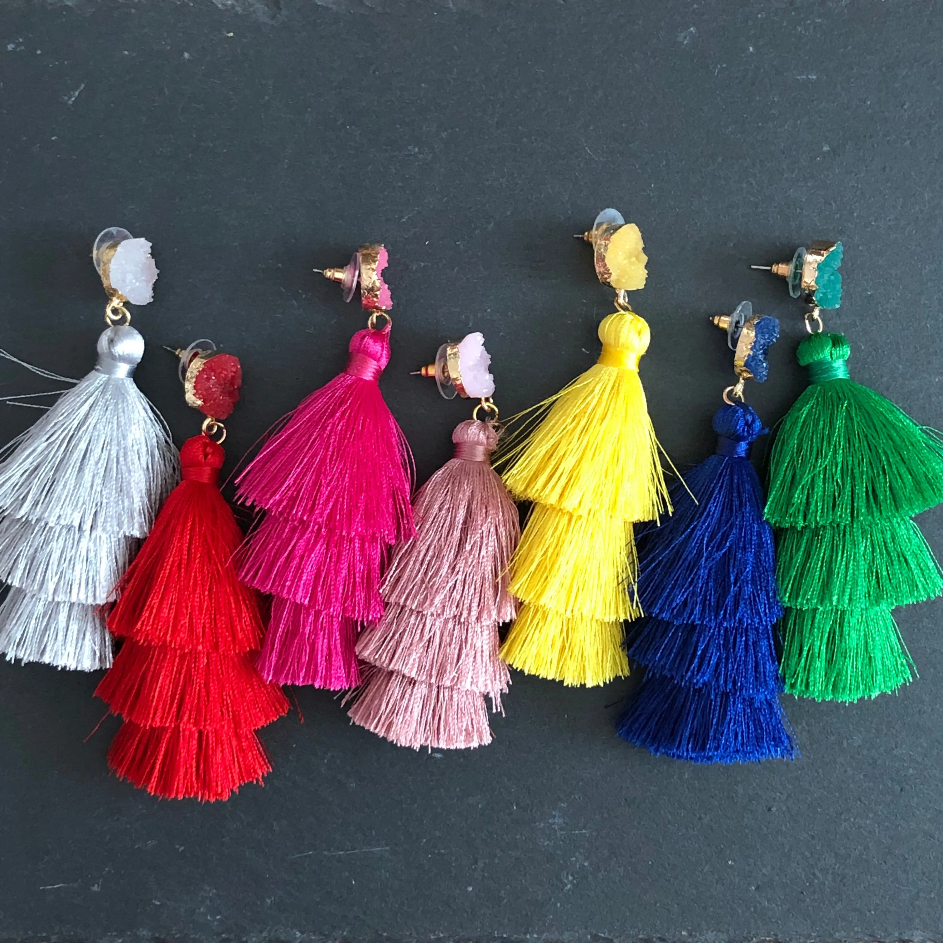 Ashanti Cotton Tassel Earrings