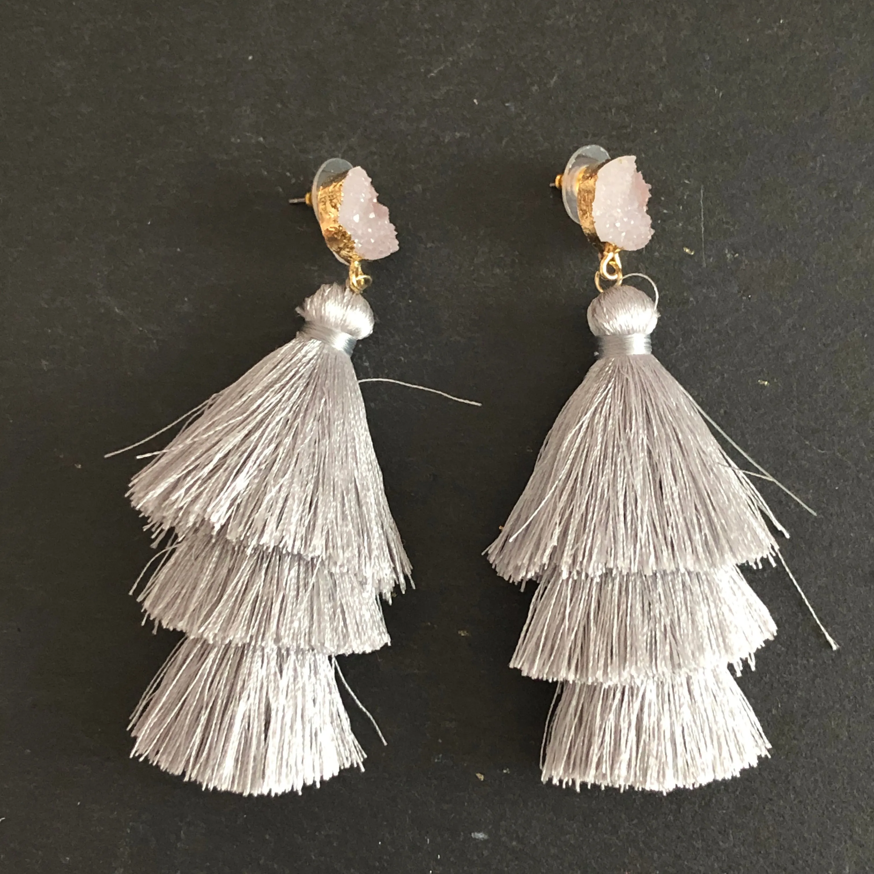 Ashanti Cotton Tassel Earrings