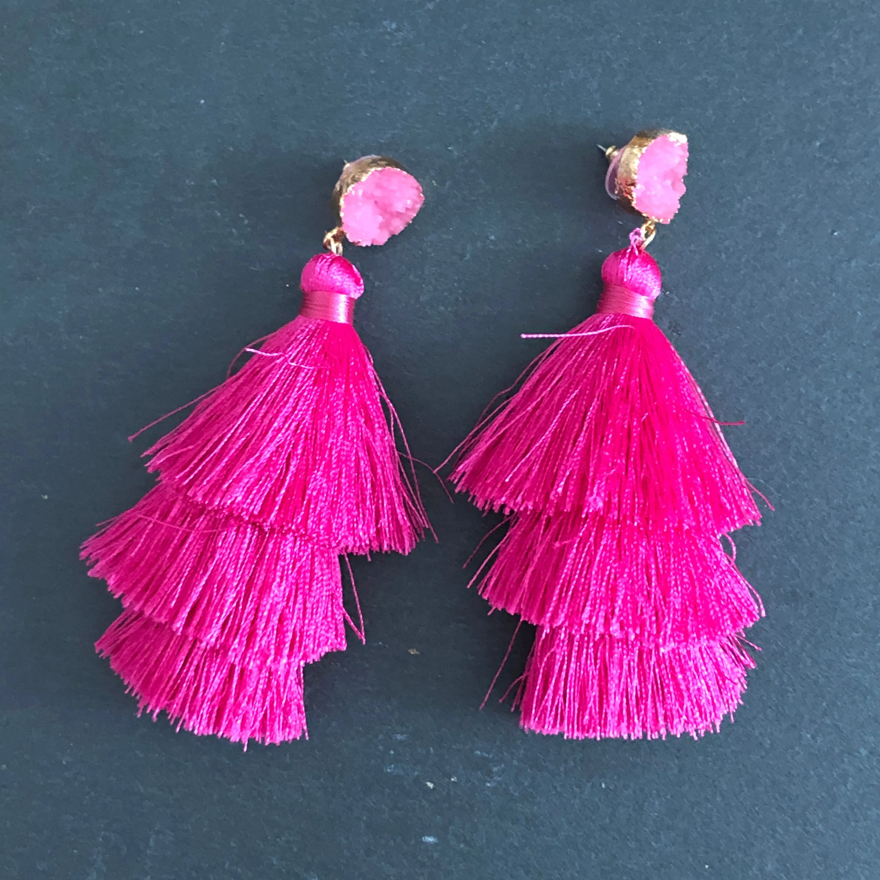 Ashanti Cotton Tassel Earrings
