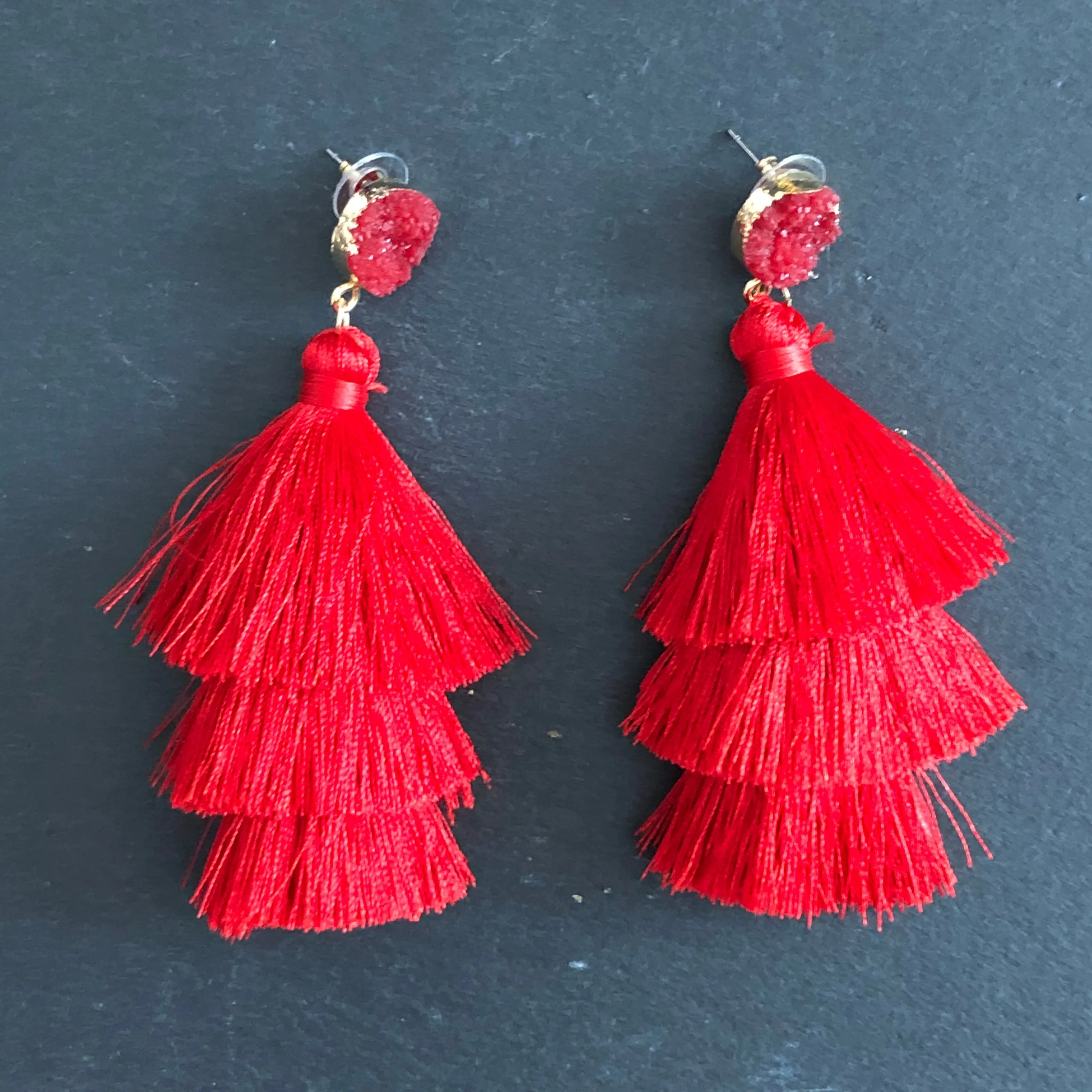 Ashanti Cotton Tassel Earrings