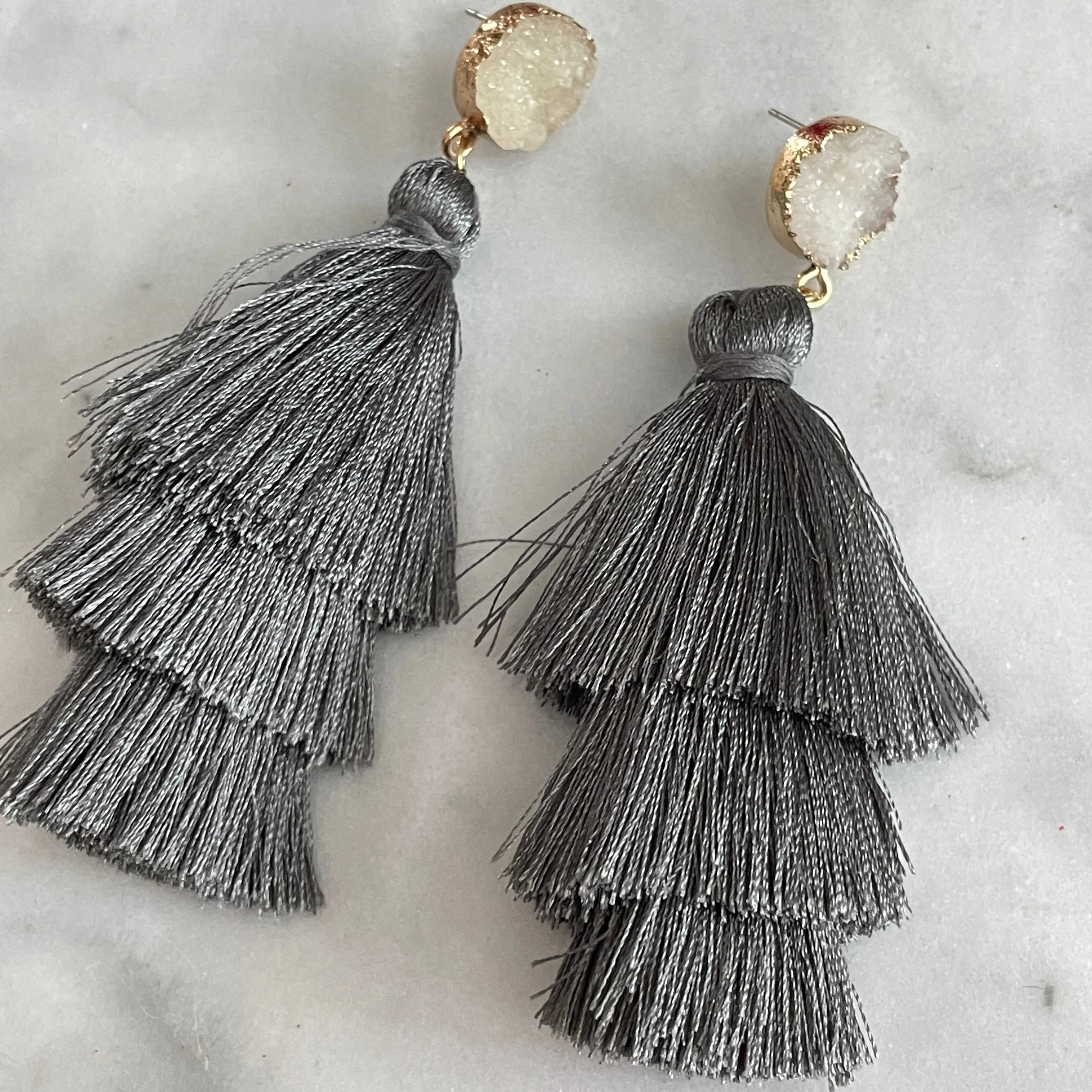 Ashanti Cotton Tassel Earrings