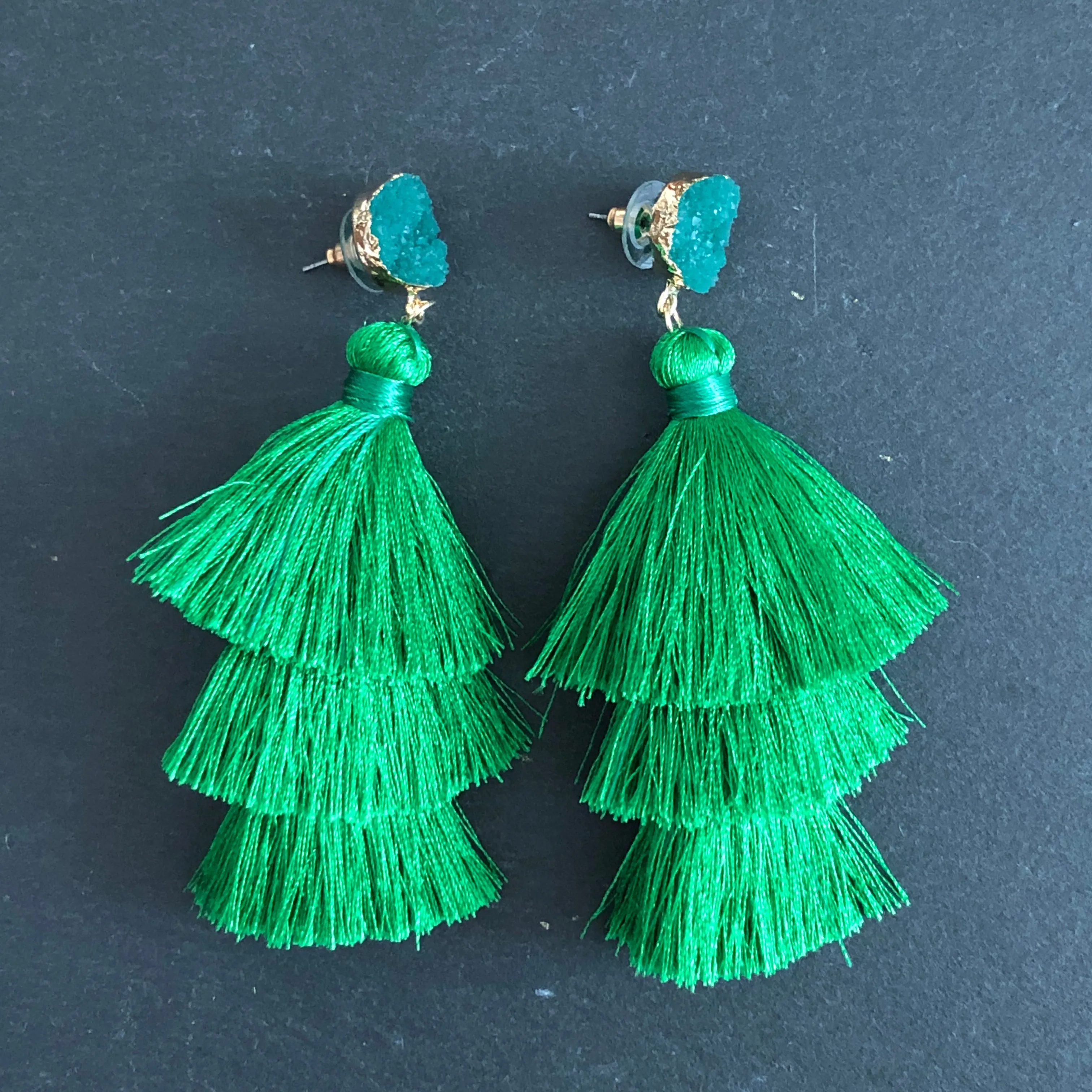 Ashanti Cotton Tassel Earrings