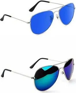 Aviator Sunglasses (For Men & Women, Blue, Blue)