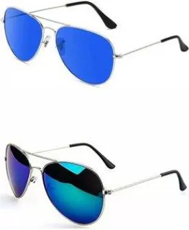 Aviator Sunglasses (For Men & Women, Blue, Blue)