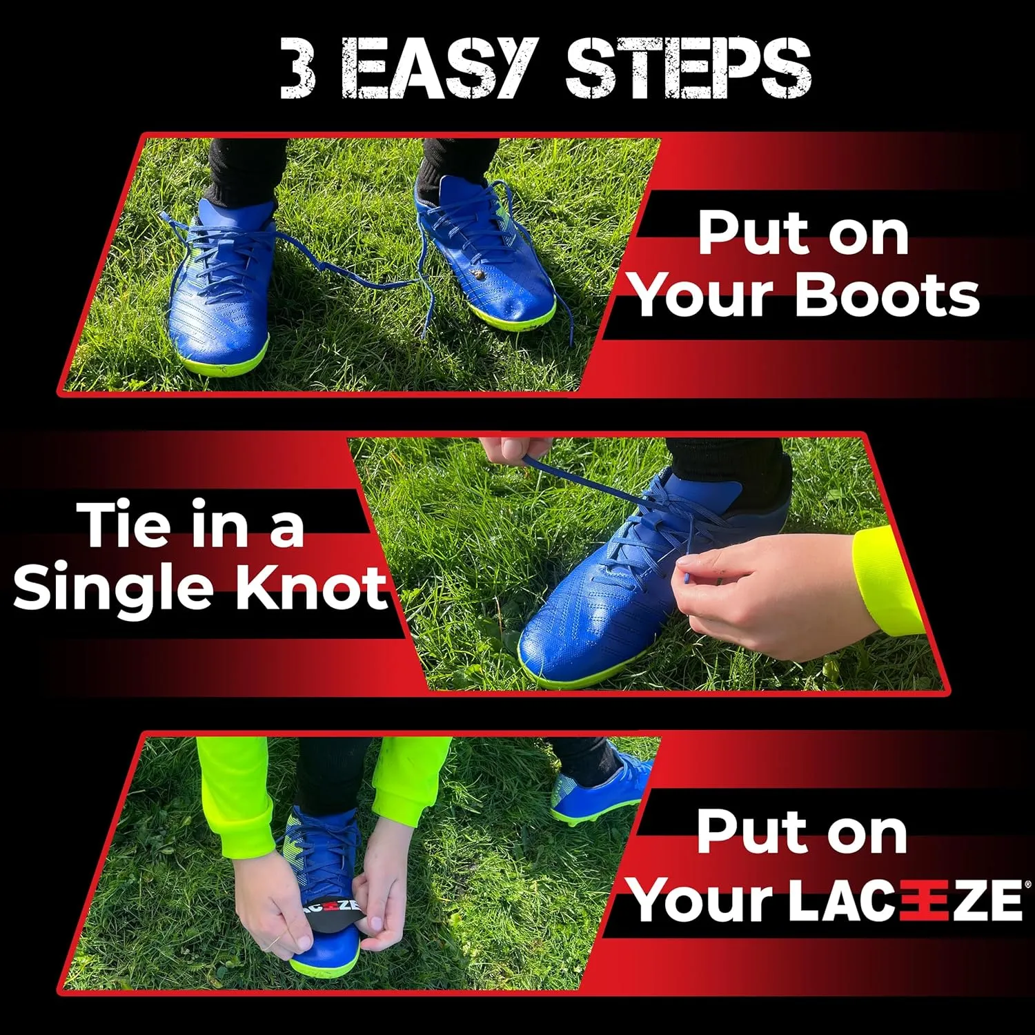 Band Max Size USA 8  keeps laces tied during sport soccer, rugby, field hockey