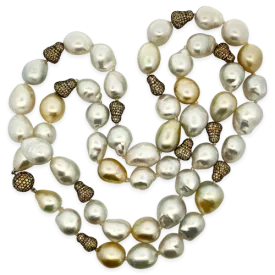 Baroque South Sea Pearl & Diamond Necklace