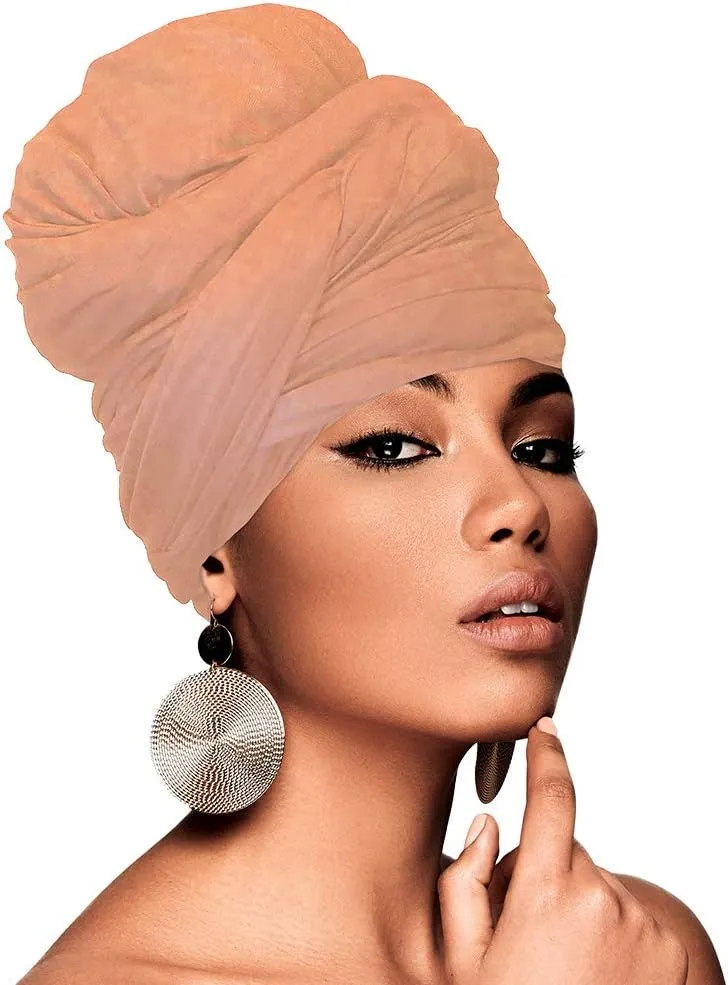 Beauty Town Head Wrap Scarf Neckerchief Crinkle Large Headband Turban Hair Tie