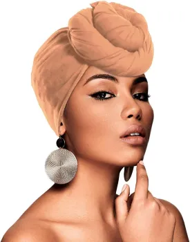 Beauty Town Head Wrap Scarf Neckerchief Crinkle Large Headband Turban Hair Tie