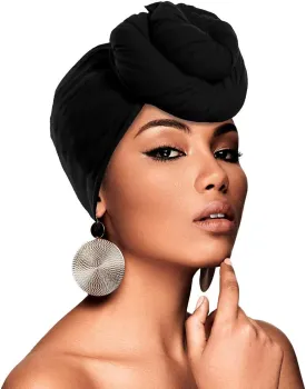 Beauty Town Head Wrap Scarf Neckerchief Crinkle Large Headband Turban Hair Tie