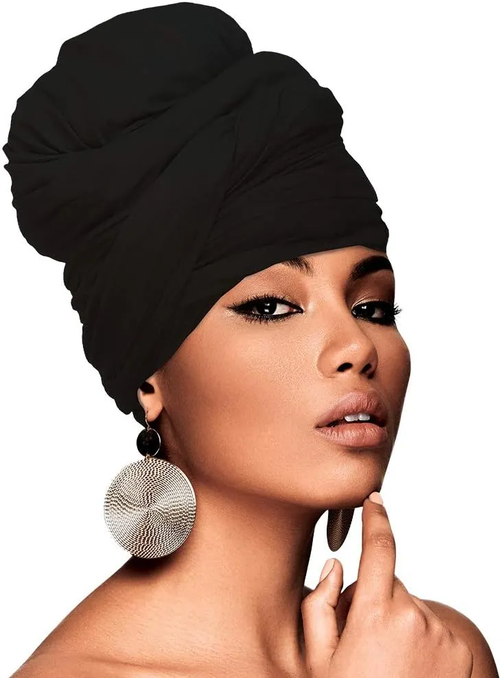 Beauty Town Head Wrap Scarf Neckerchief Crinkle Large Headband Turban Hair Tie