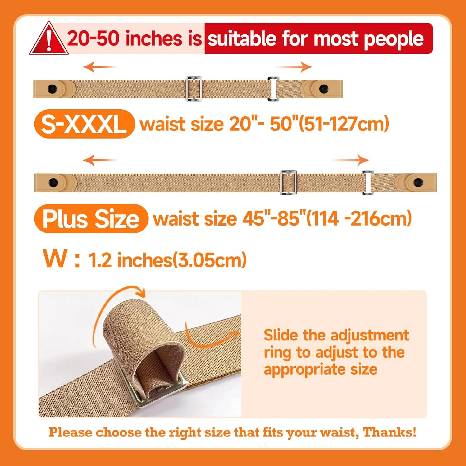 Belts for Women/Men No Buckle Elastic Belt Invisible Buckle Free Stretch Waist Belt for Jean Pants Dresses
