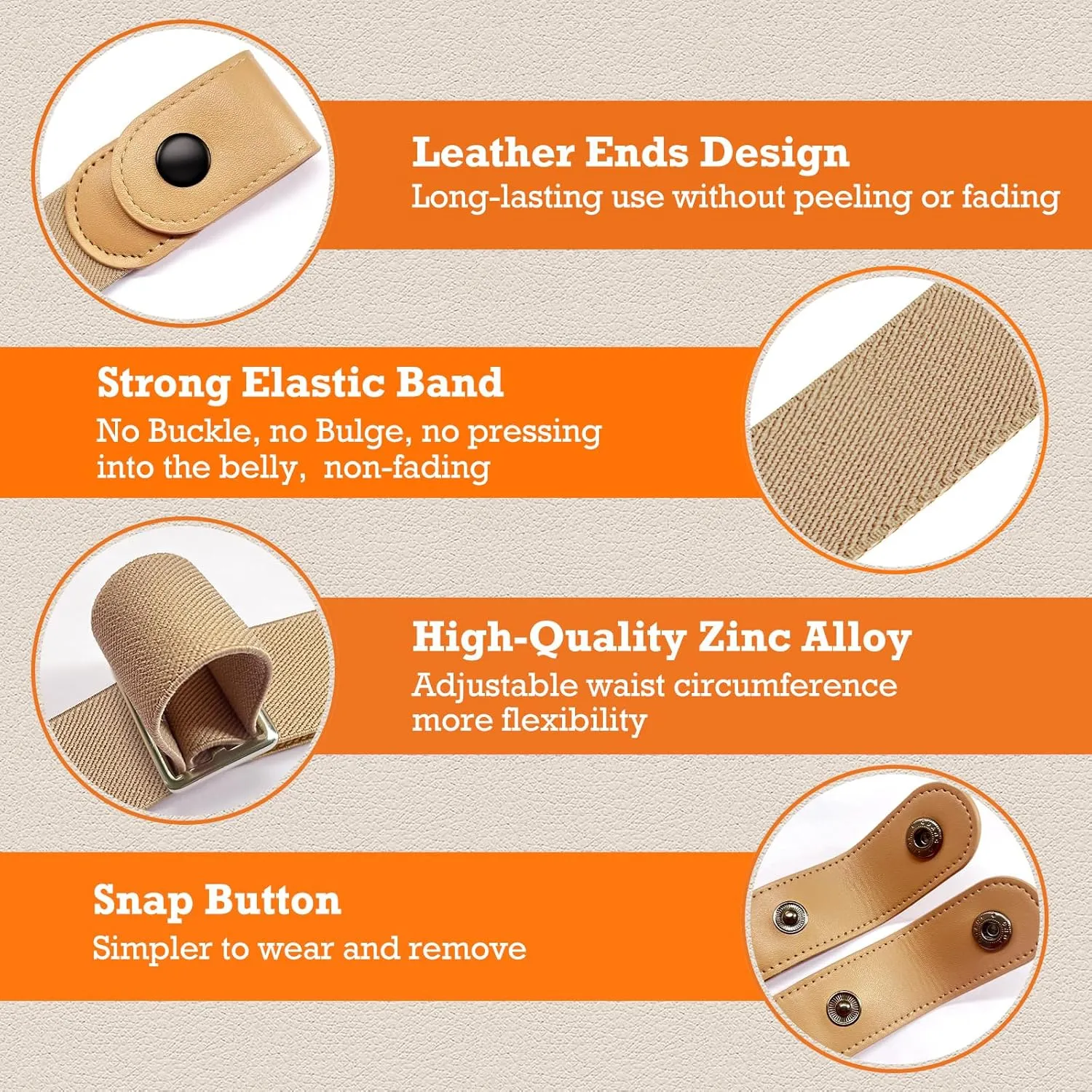 Belts for Women/Men No Buckle Elastic Belt Invisible Buckle Free Stretch Waist Belt for Jean Pants Dresses
