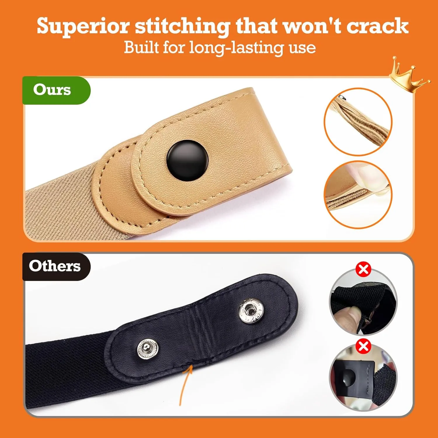 Belts for Women/Men No Buckle Elastic Belt Invisible Buckle Free Stretch Waist Belt for Jean Pants Dresses
