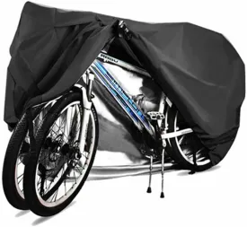 Bike Covers for 2 or 3 Bikes, 2XL Size Outdoor Waterproof & Anti-UV Bicycle Covers with Lock Hole for Mountain Road Electric Bikes