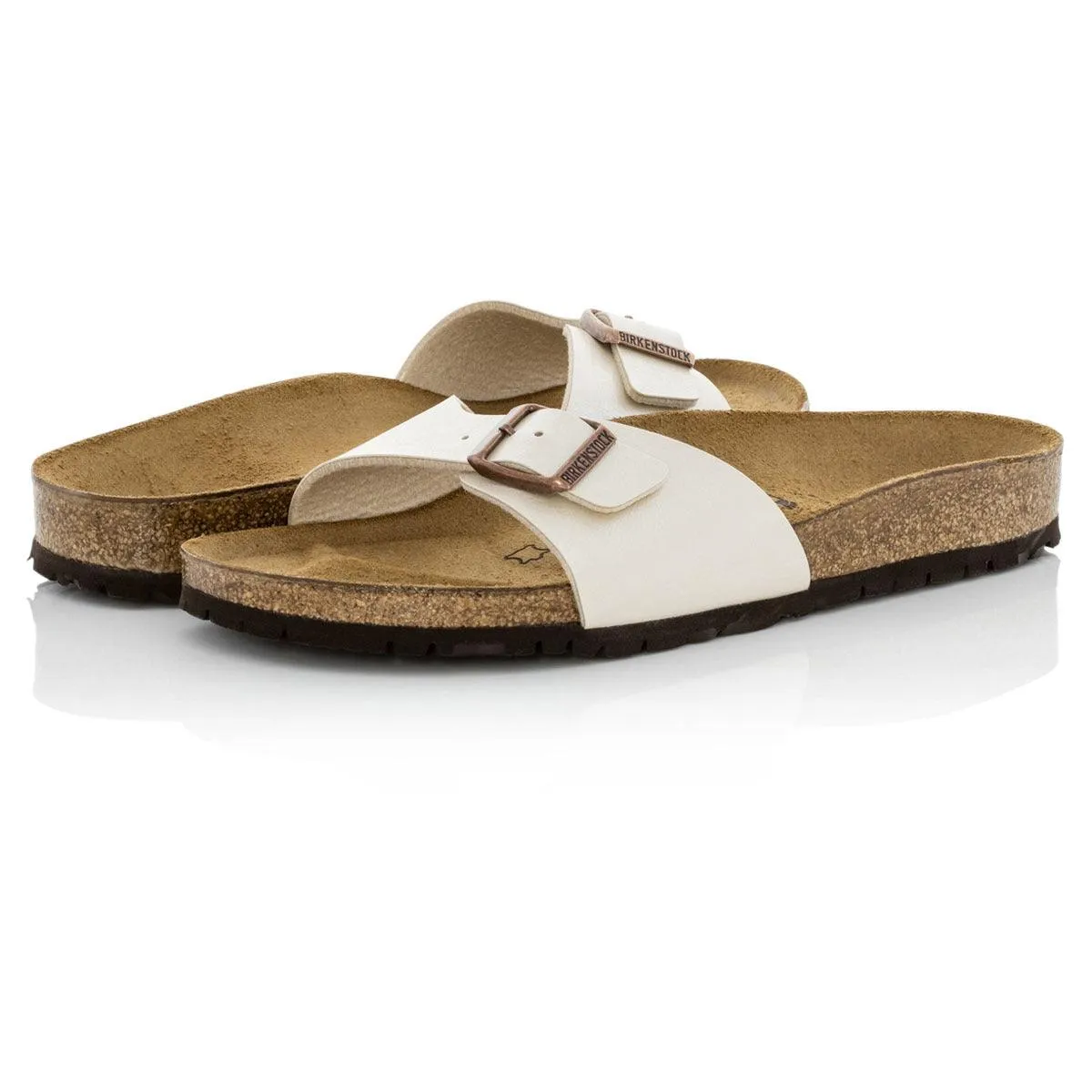 Birkenstock Madrid Birko-Flor Sandals - Regular - Graceful Pearl white