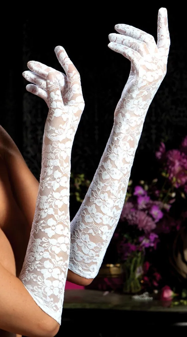 Black/Red/White Colors Lace Gloves Wedding Gloves Women Gloves and Mittens 51white