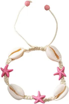 Caiyao Boho Turtle Starfish Shell Evil Eye Beach Ankle Bracelets Necklace Adjustable Summer Ocean Bracelets Jewelry for Women