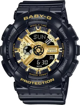 Casio BA-110X-1AER Baby-G Black Resin Worldtime Stopwatch Women's Watch