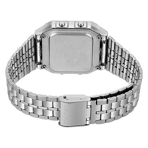 CASIO Silver Vintage Quartz Unisex Stainless Steel Watch #A500WA-1DF