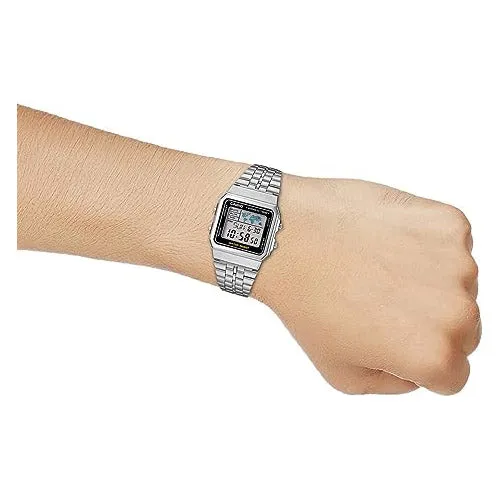 CASIO Silver Vintage Quartz Unisex Stainless Steel Watch #A500WA-1DF