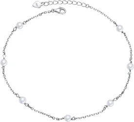 DAOCHONG Anklet for Women S925 Sterling Silver Adjustable Foot Heart Lotus Infinity Moon Srars Flower Pearl Multilayer Layered Ankle Bracelet Beach Jewelry