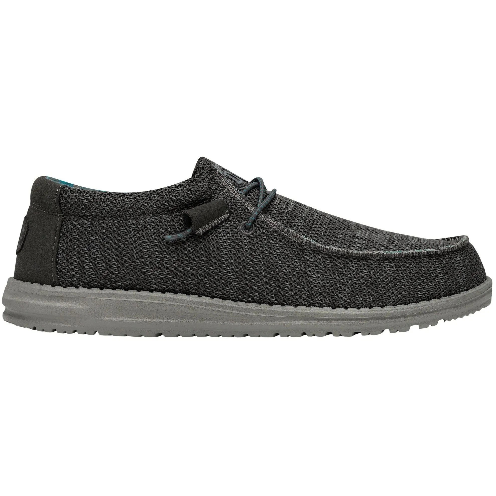 Dude Wally Sox Mens Charcoal Textile Slip On Shoes