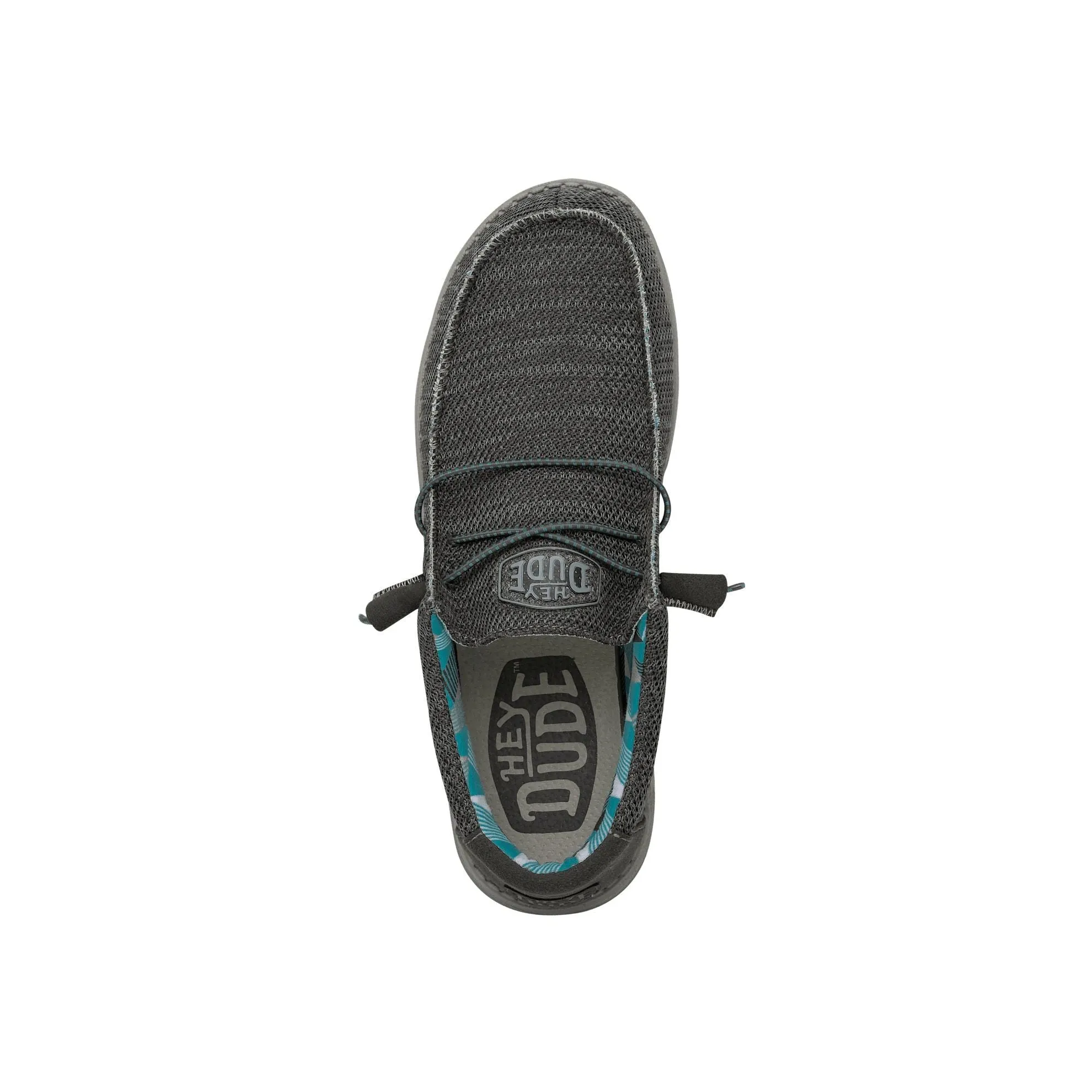 Dude Wally Sox Mens Charcoal Textile Slip On Shoes