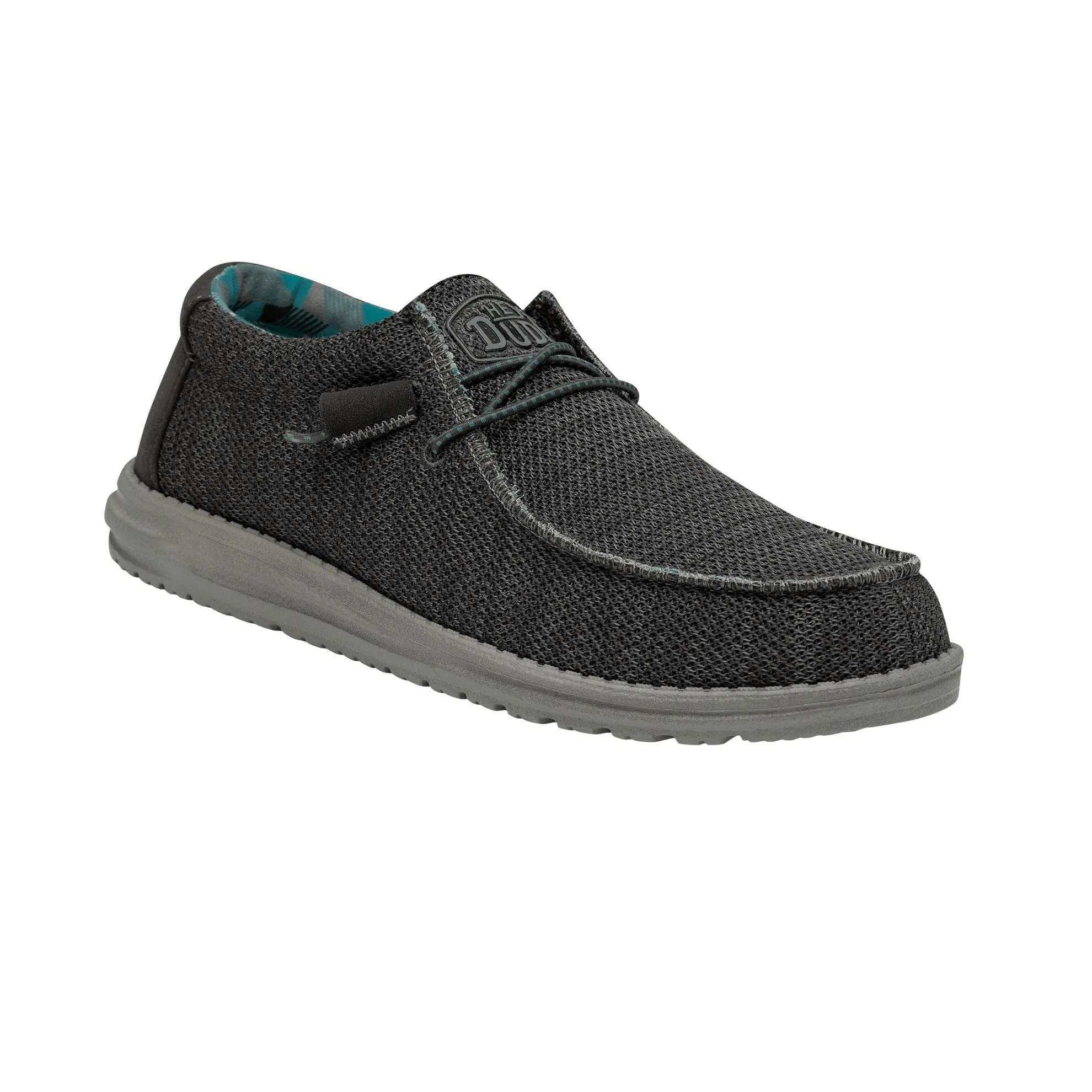 Dude Wally Sox Mens Charcoal Textile Slip On Shoes
