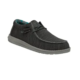 Dude Wally Sox Mens Charcoal Textile Slip On Shoes