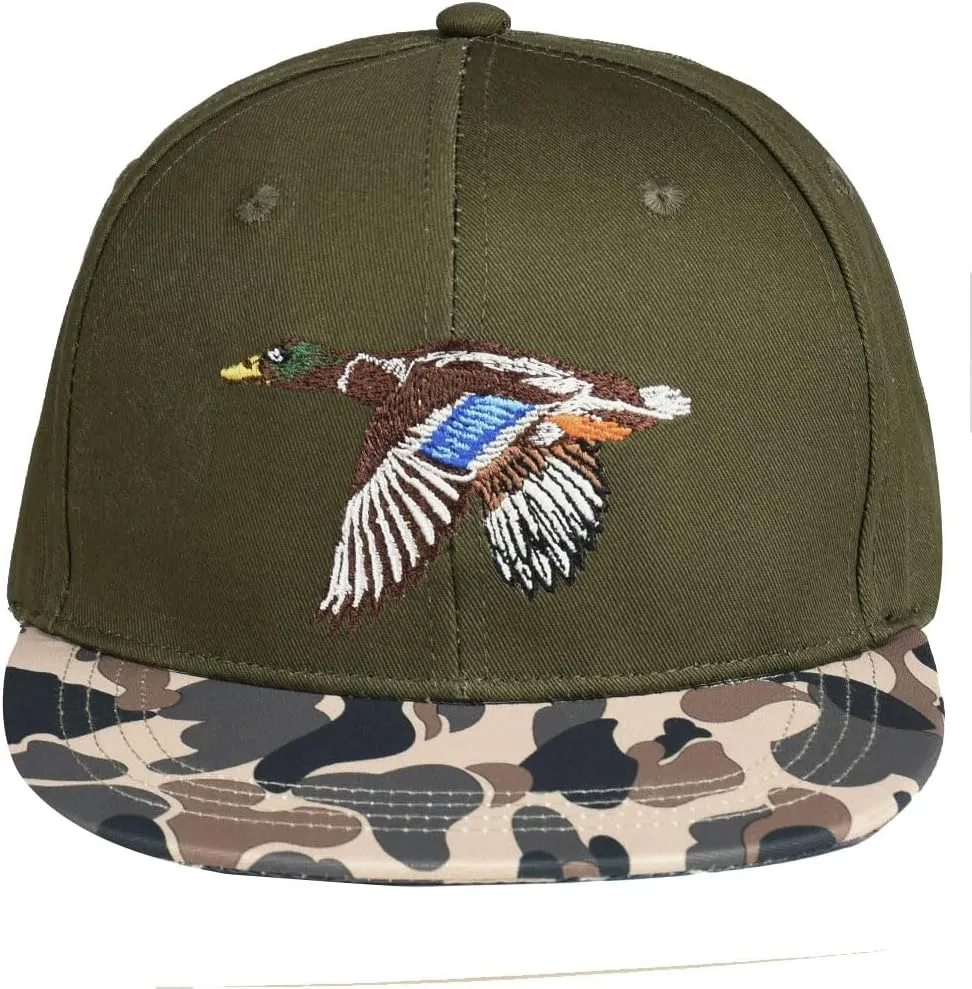 EDTREK Performance Outdoorsman Snapback Truck Hat with Flat Brim - Unique Animal Embroidery