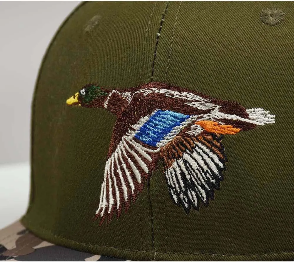 EDTREK Performance Outdoorsman Snapback Truck Hat with Flat Brim - Unique Animal Embroidery