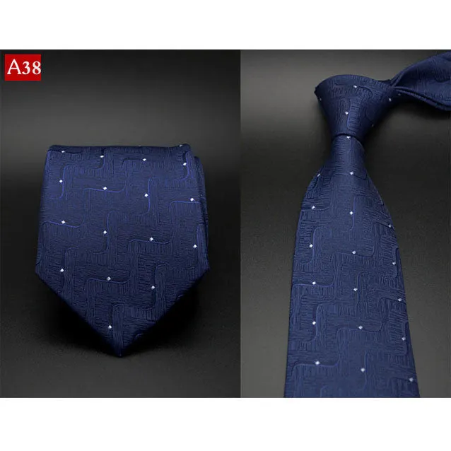 Fashion Hand Tie 8cm Formal Suit Business Wear Necktie Meeting Interview Office Wedding Men's Groom Black Red Striped
