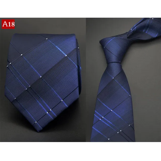 Fashion Hand Tie 8cm Formal Suit Business Wear Necktie Meeting Interview Office Wedding Men's Groom Black Red Striped