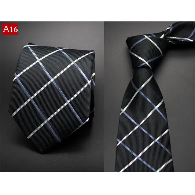 Fashion Hand Tie 8cm Formal Suit Business Wear Necktie Meeting Interview Office Wedding Men's Groom Black Red Striped