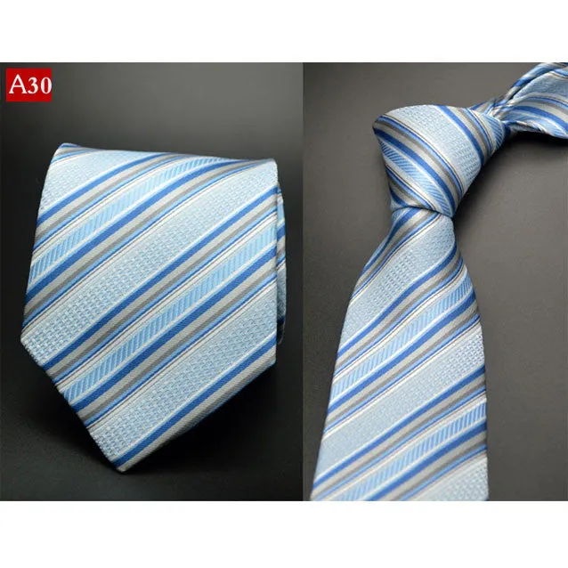 Fashion Hand Tie 8cm Formal Suit Business Wear Necktie Meeting Interview Office Wedding Men's Groom Black Red Striped