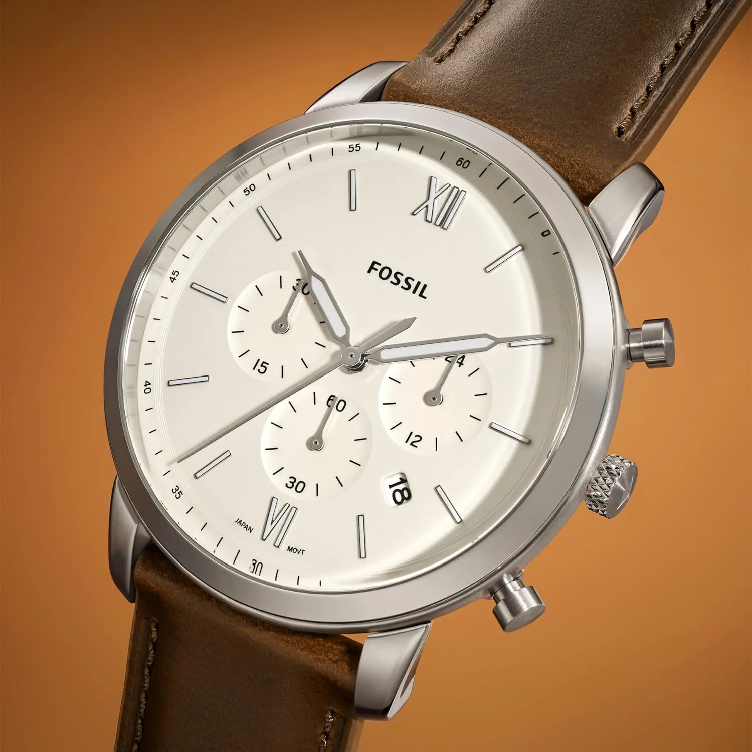 Fossil Men's Neutra Quartz Stainless Steel and Leather Chronograph Watch