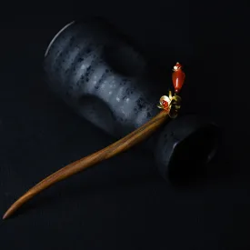Good Luck Classical Wood Copper Simple Hairpin