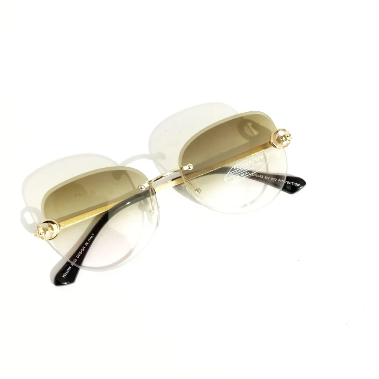 Green Gradient Rimless Sunglasses for Women
