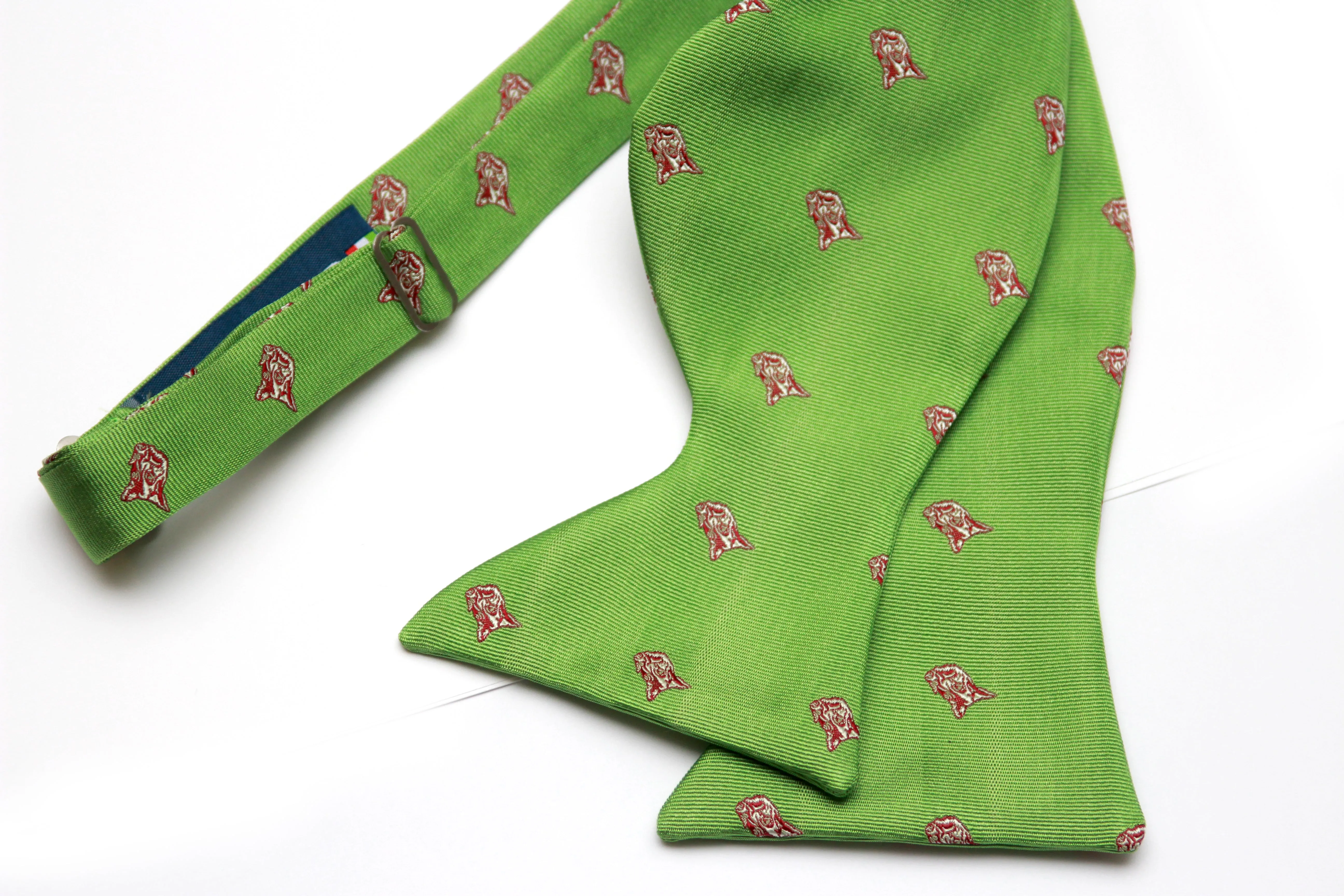 Green Men's Large Silk Bow Tie