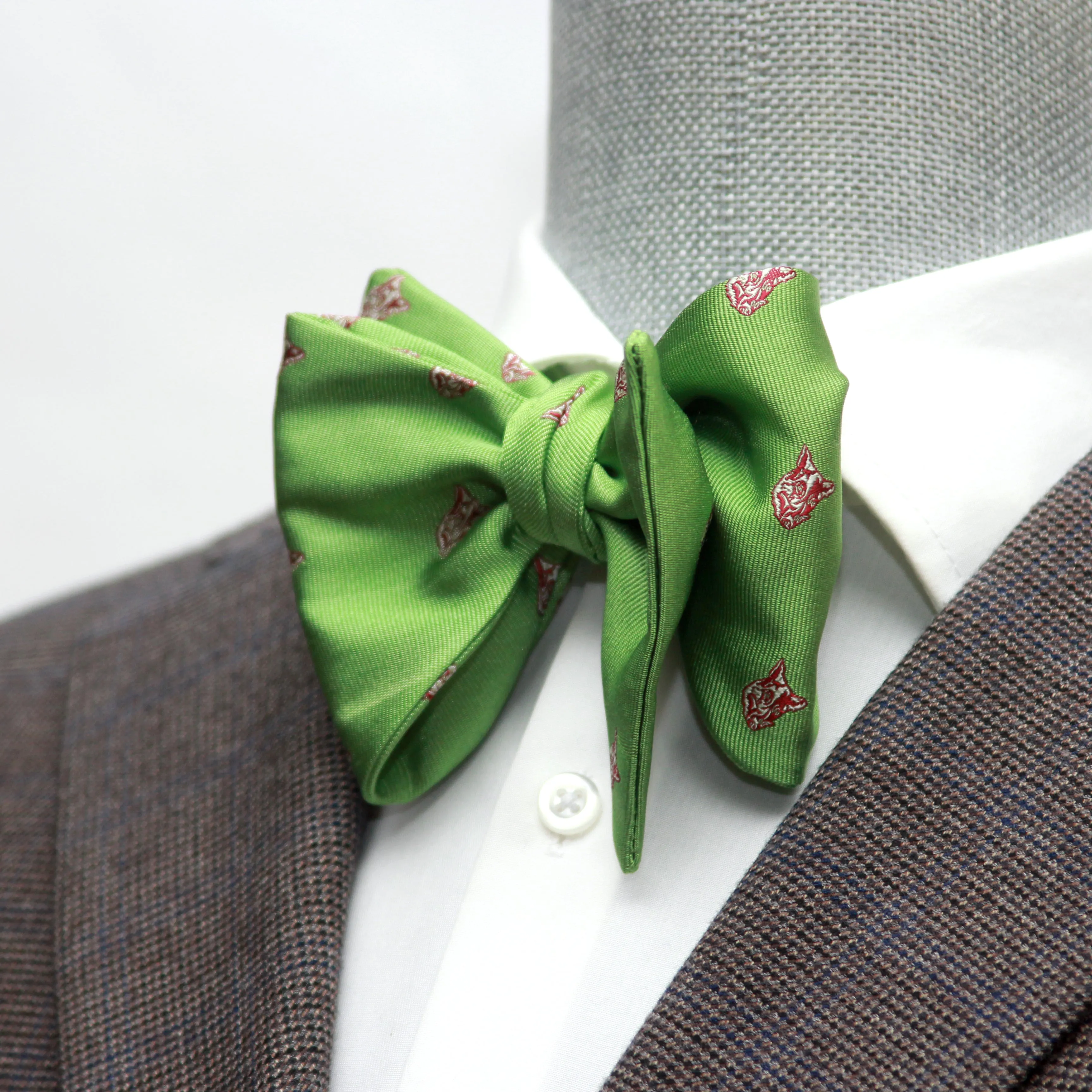 Green Men's Large Silk Bow Tie
