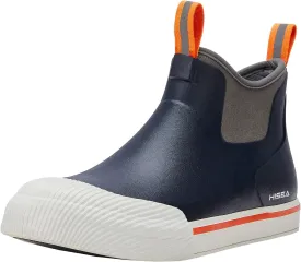 HISEA Men's Deck Boots Saltwater Fishing Booties Waterproof Ankle Rain Boots High Traction